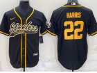 Pittsburgh Steelers #22 Najee Harris Black Color Rush Baseball Jersey