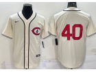 Nike Chicago Cubs #40 Willson Contreras Cream of Field Jersey