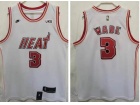 Nike Miami Heat #3 Dwyane Wade White Throwback Jersey