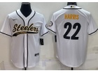 Pittsburgh Steelers #22 Najee Harris White Baseball Jersey