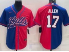 Buffalo Bills #17 Josh Allen Blue Red Baseball Jersey