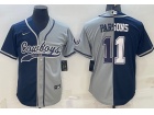 Dallas Cowboys #11 Micah Parsons Blue Grey Baseball Jersey