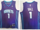 Jordan Charlotte Hornets #1 Lamelo Ball Purple Jersey