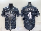 Dallas Cowboys #4 Dak Prescott Camo Baseball Jersey