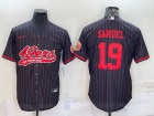 San Francisco 49ers #19 Deebo Samuel Black Pinstrip Baseball Jersey