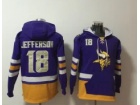 Minnesota Vikings #18 Justin Jefferson Purple Hoodies