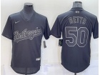 Nike Los Angeles Dodgers #50 Mookie Betts Black Turn Back Jersey