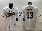 New Orleans Saints #13 Michael Thomas White Baseball Jersey