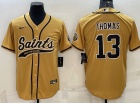 New Orleans Saints #13 Michael Thomas Gold Baseball Jersey