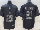 Dallas Cowboys #21 Ezekiel Elliott Black RFLCTV Limited Jersey