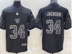 Las Vegas Raiders #34 Bo Jackson Black RFLCTV Limited Jersey