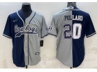 Dallas Cowboys #20 Tony Pollard Blue Grey Baseball Jersey