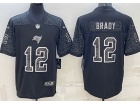 Tampa Bay Buccaneers #12 Tom Brady Black RFLCTV Limited Jersey