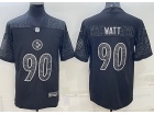 Pittsburgh Steelers #90 T.J. Watt Black RFLCTV Limited Jersey