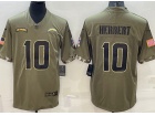 Los Angeles Chargers #10 Justin Herbert 2022 Green Salute To Service Jersey