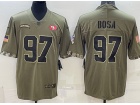 San Francisco 49ers #97 Nick Bosa 2022 Green Salute To Service Jersey