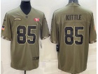 San Francisco 49ers #85 George Kittle 2022 Green Salute To Service Jersey