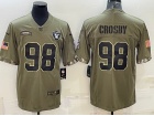 Las Vegas Raiders #98 Maxx Crosby 2022 Green Salute To Service Jersey