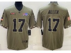 Buffalo Bills #17 Josh Allen 2022 Green Salute To Service Jersey