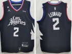 Jordan Los Angeles Clippers #2 Kawhi Leonard Black 2022-23 Jersey