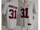 Alabama Crimson Tide  #31 Will Anderson Jr. White Jersey