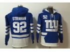 New York Giants #92 Michael Strahan Blue Hoodies