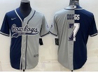 Dallas Cowboys #7 Trevon Diggs Grey Blue Baseball Jersey