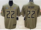 Tennessee Titans #22 Derrick Henry 2022 Green Salute To Service Jersey