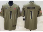 Arizona Cardinals #1 Kyler Murray 2022 Green Salute To Service Jersey