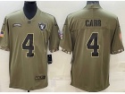 Las Vegas Raiders #4 Derek Carr 2022 Green Salute To Service Jersey