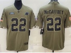 Carolina Panthers #22 Christian Mccaffrey 2022 Green Salute To Service Jersey