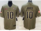 New England Patriots #10 Mac Jones 2022 Green Salute To Service Jersey