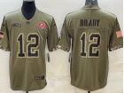 Tampa Bay Buccaneers #12 Tom Brady 2022 Green Salute To Service Jersey