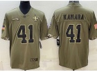 New Orleans Saints #41 Alvin Kamara 2022 Green Salute To Service Jersey