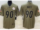 Pittsburgh Steelers #90 T.J. Watt 2022 Green Salute To Service Jersey