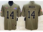 Buffalo Bills #14 Stefon Diggs 2022 Green Salute To Service Jersey