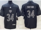 Chicago Bears #34 Walter Payton Black RFLCTV Limited Jersey