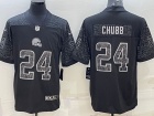 Cleveland Browns #24 Nick Chubb Black RFLCTV Limited Jersey