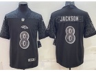 Baltimore Ravens #8 Lamar Jackson Black RFLCTV Limited Jersey