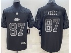 Kansas City Chiefs #87 Travis Kelce Black RFLCTV Limited Jersey