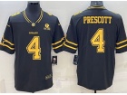 Dallas Cowboys #4 Dak Prescott Black Golden 3rd Limited Jersey