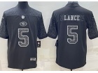 San Francisco 49ers #5 Trey Lance Black RFLCTV Limited Jersey