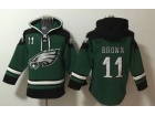 Philadelphia Eagles #11 Aj Brown Green Hoodies