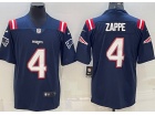 New England Patriots #4 Bailey Zappe Blue Limited Jersey