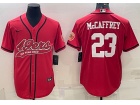 San Francisco 49ers #23 Christian Mccaffrey Red Baseball Jersey