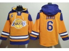 Los Angeles Lakers #6 Lebron James Yellow Hoodie