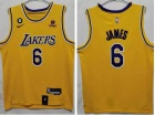 Nike Los Angeles Lakers #6 Lebron James Yellow  2022-23 Jersey