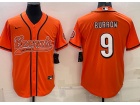 Cincinnati Bengals #9 Joe Burrow Orange Baseball Jersey