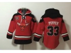 Chicago Bulls #33 Scottie Pippen Red Hoodies