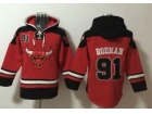 Chicago Bulls #91 Dennis Rodman Red Hoodies